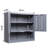 29.76" H Gray Steel Garage Cabinet With Door, Wall - Mounted For Kitchens, Basements, Warehouses, Quick Setup, Flexible Shelf Customization Tool H, Metal Removable Shelves, Smooth Opening Hinge System