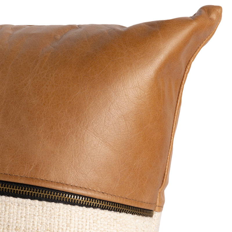 Lumbar Pillow Cover & Insert, Sonoma Butterscotch Top Grain Leather, 16"H x 24"W