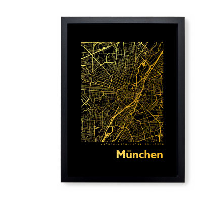 Munich Map - Single Picture Frame Print