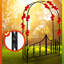 140cm W x 40cm D Metal Arbour with Gate in Black
