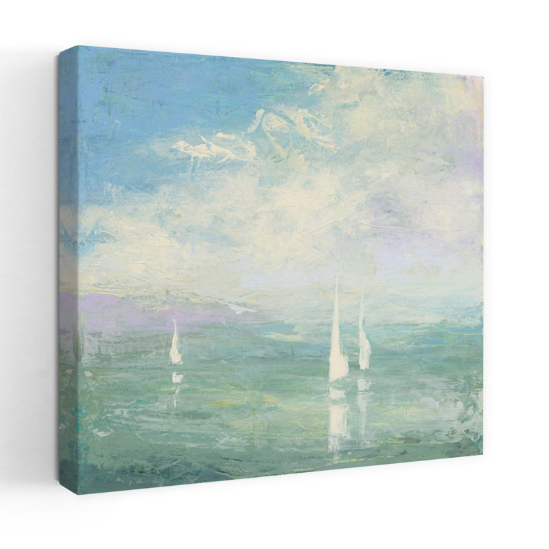Coastal Setting Sail With Beaches Boats Art, 48" H x 48" W