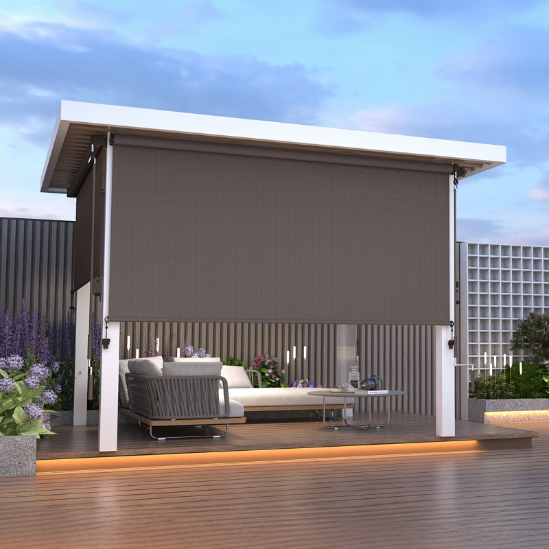 Semi-Sheer Outdoor Roller Shade, 120"W x 96"L