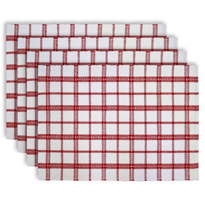 Ensemble de 4 napperons en coton Winter Plaid