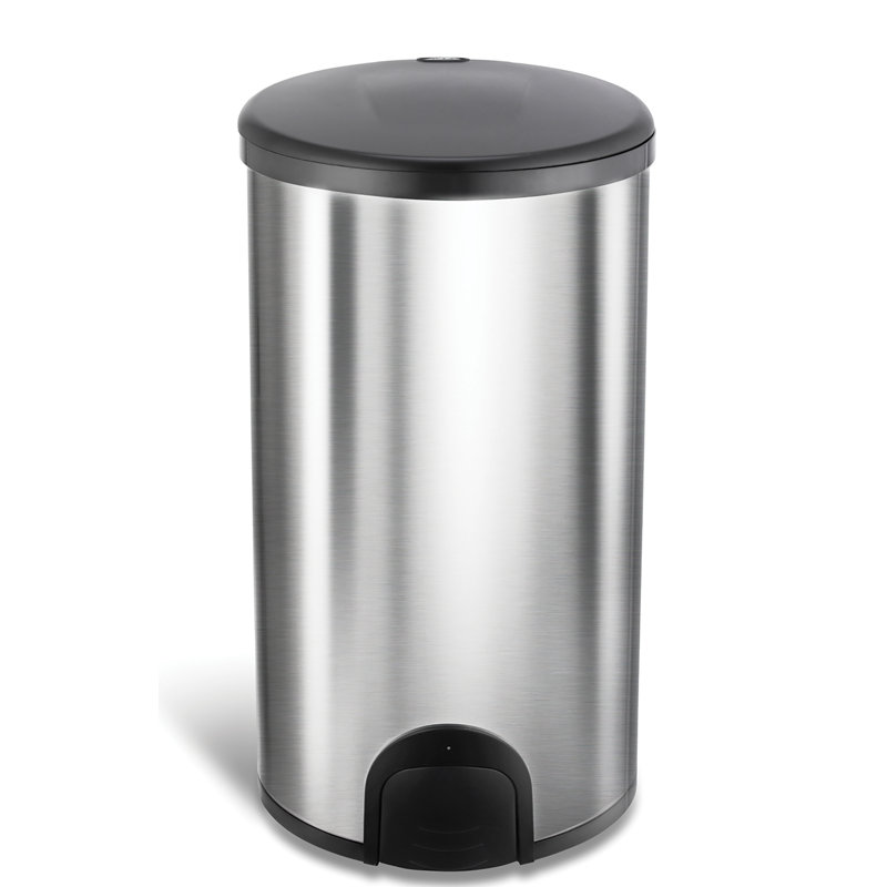 Poubelle à capteur de mouvement Toe Tap en acier inoxydable 11,9 gallons