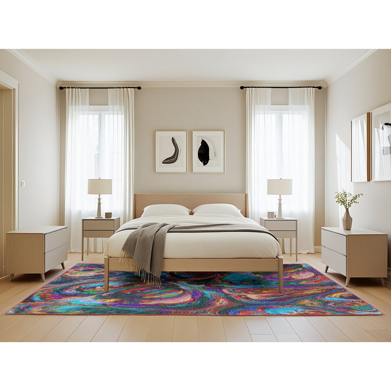 Arleny Abstract Indoor Rug, Rectangle 5' x 8'