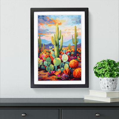 Cactus Impressionism Art - Framed Print