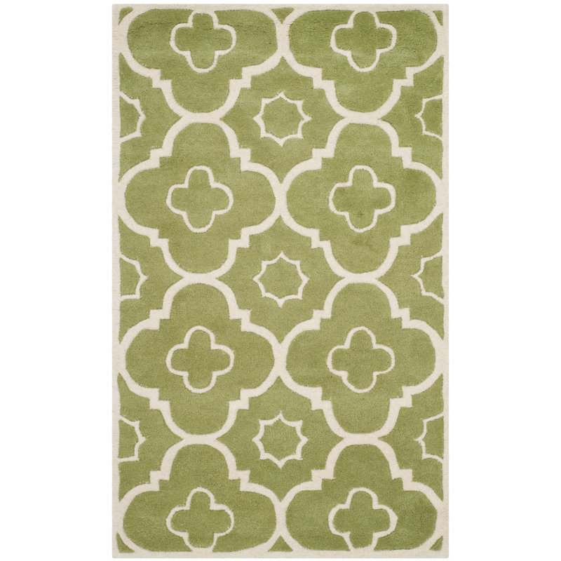 Carolene Hand Tufted Wool Geometric Rug, Rectangle 2' x 3'