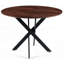 Table de salle à manger 42,1 "Mid-Century pour 4 à 6 personnes avec plateau rond en MDF, table de salle à manger à piédestal, table basse de loisir, pieds croisés-1956931443