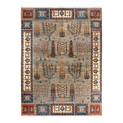 One-of-a-Kind Rectangle 9' X 11'9" Hand Knotted Area Rug