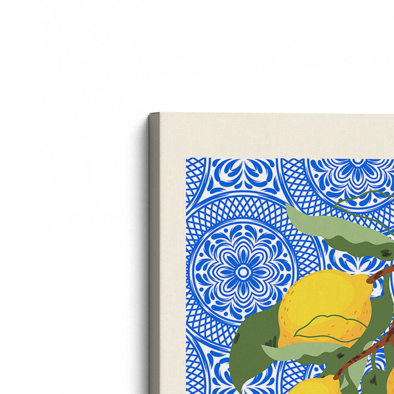 Toile tendue marocaine au charme citron, H 18 po x l 12 po