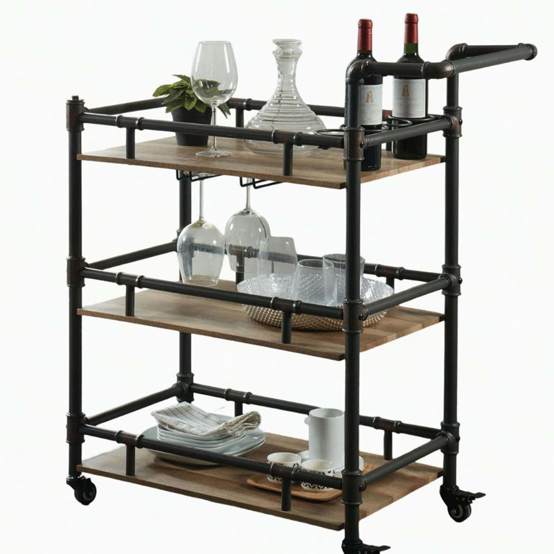 Chariot de service de style industriel en noir