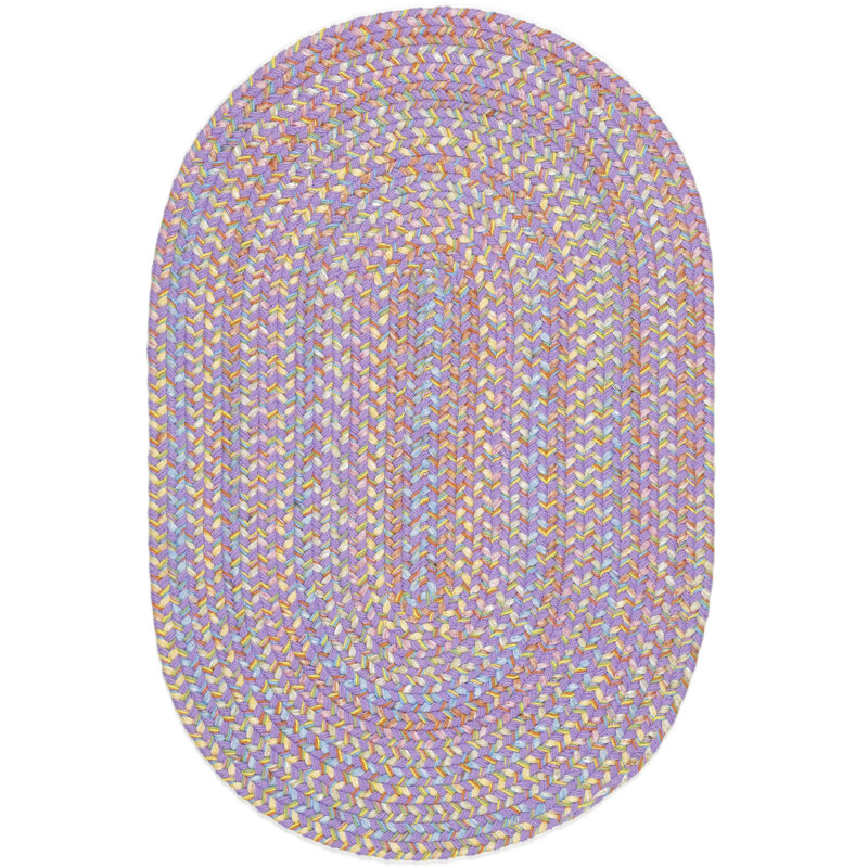 Tapis violet tressé à la main Berklee, Ovale 7 pi x 9 pi