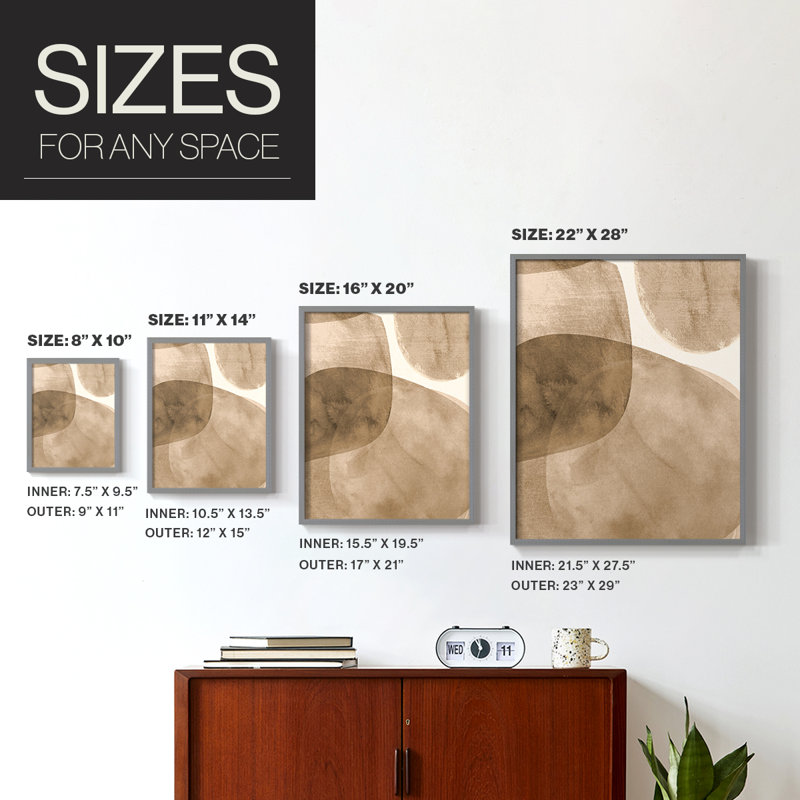 Neutral Object II Framed Print - Solid Wood, Gray, 21" H x 17" W
