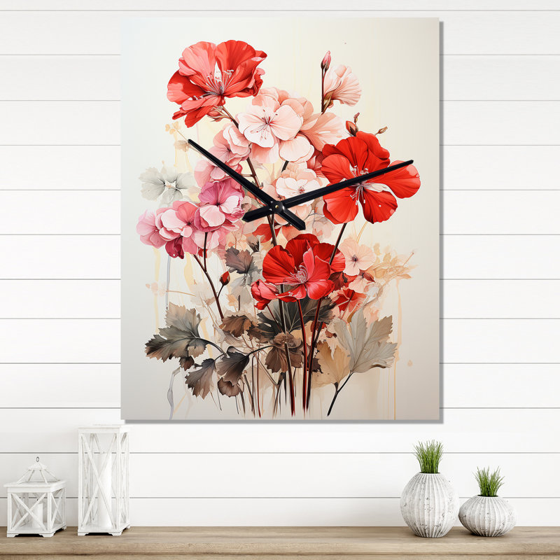 Horloge murale Confessore - Geraniums, Petit