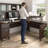 Paelynn 72” L-Shaped Sit to Stand Desk with Hutch, Adjustable Height, Storage, Modern Wood, Mocha Cherry-1695180240