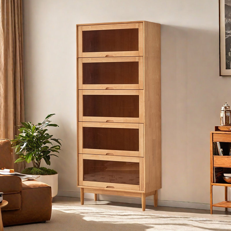 Lyncoln, Burlywood, (5 Shelves) 73.23"H x 31.5"W x 13.78"D