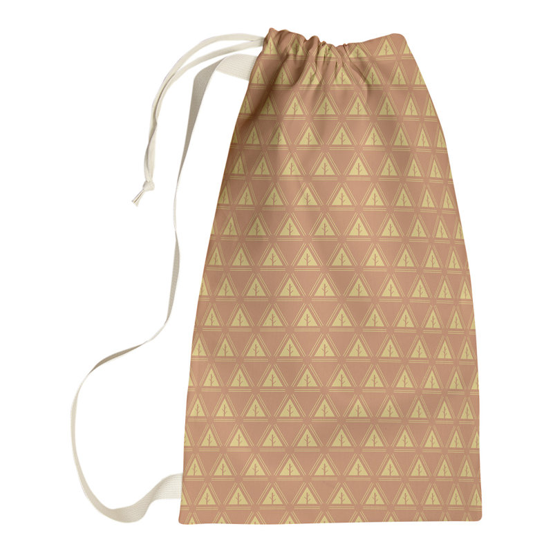 Barbra Laundry Hamper with Handles, 29" H x 18" W x 1.5" D, Orange/Gold