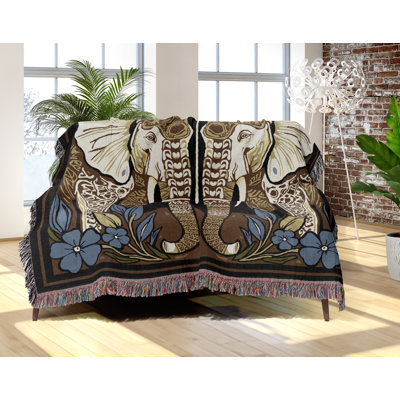 Jeté en mélange de coton Lim Elephant