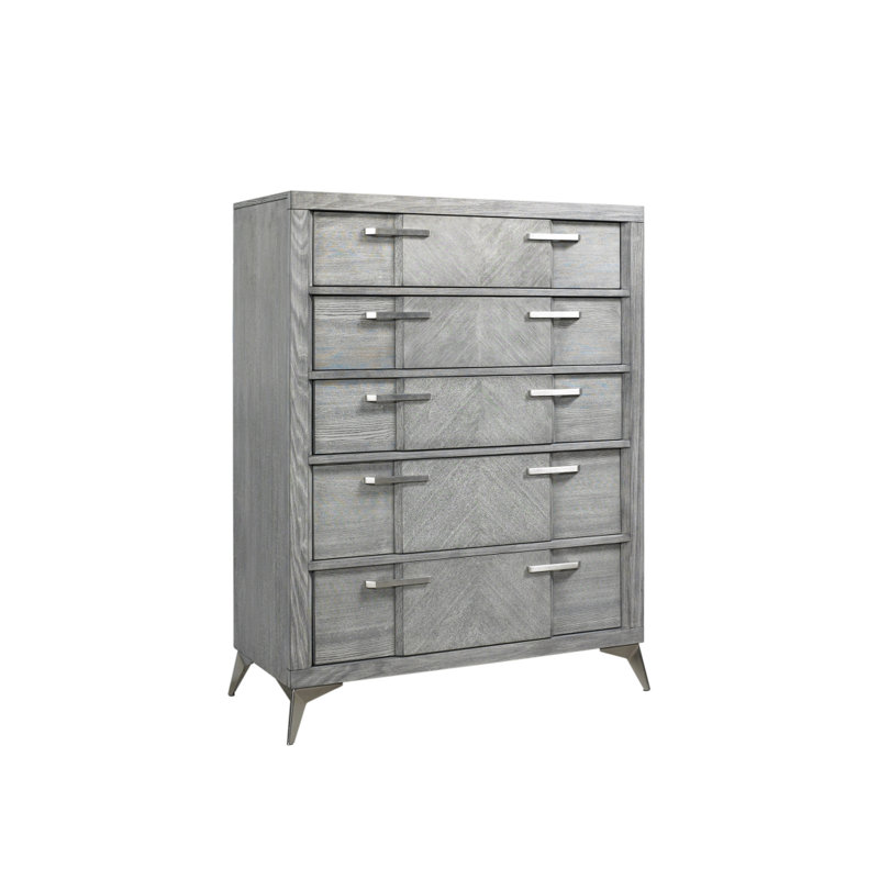 Commode 5 tiroirs avec placages assortis