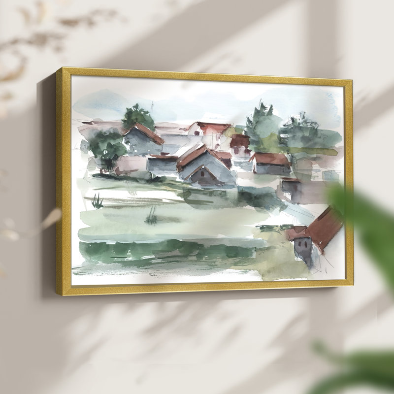 Valley Farm I - Reproduction encadrée - Restickable, H 16 po x l 20 po
