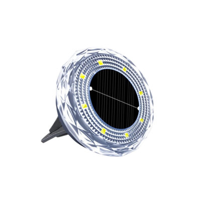 Plastic Solar Light Solar Ground Lights Bright LED Solar Disc Lights For Vistas Sidewalk Lawns Step Flat Roof Solar Inground Lights For Outdoor Patio Garden Sidewalk Lawns