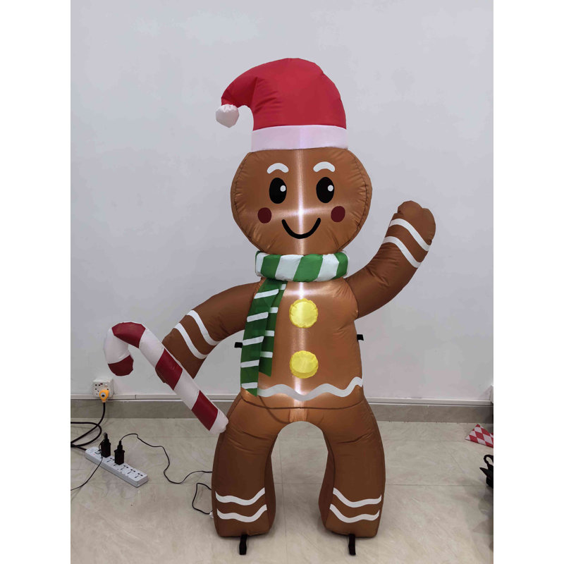 Lighted Inflatable Gingerbread Man Outdoor Christmas Decoration - 5'