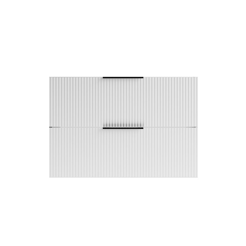 30 Inch White Bathroom Vanity Without Sink, Two Drawers Storage Strategy, Guide Rail Functionality Range, Easy To Clean Finish Quality Wall Mounted Vanity, Function, Feature, Save Space Advantage