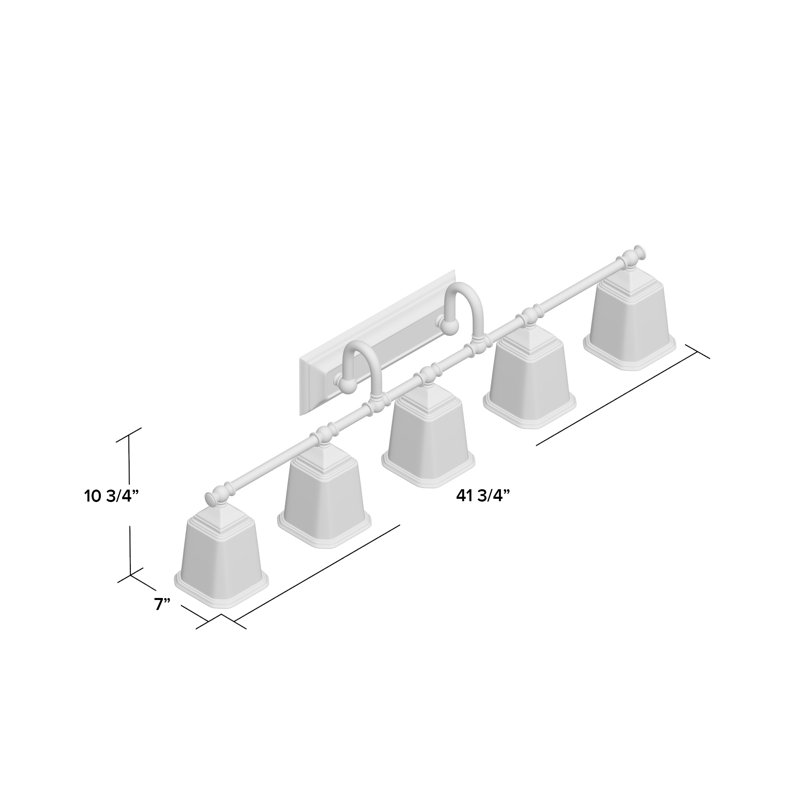 Nicholas 5 - Light Dimmable Vanity Light, Harbor Bronze, Etched