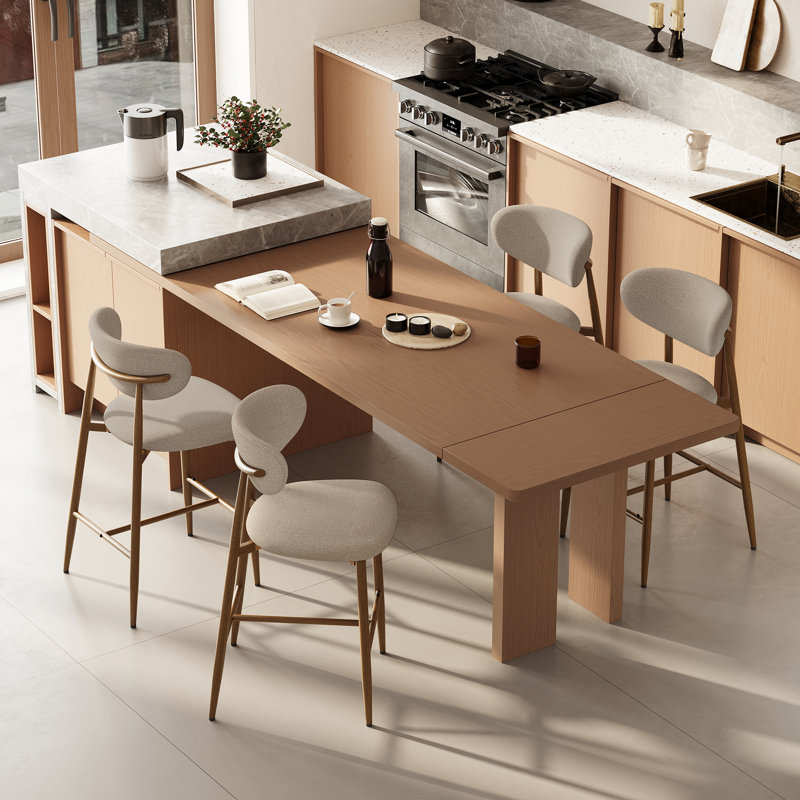 Tabouret de comptoir rembourré Westhampton, Chameau, 4