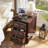 18" Farmhouse Night Stand,  Wood Nightstand with 3 Drawers, Bedside End Table with Storage and Roman Column, Bed Side Tables Cabinet for Bedroom, Living Room, and Closet-2137623084-2137623082