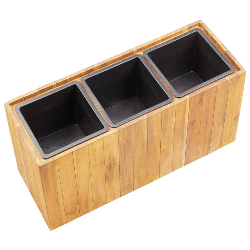 Monique Wood Planter, 35cm H x 65cm W x 25cm D