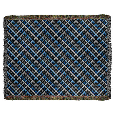 Couverture en coton tissé dégradé à rayures