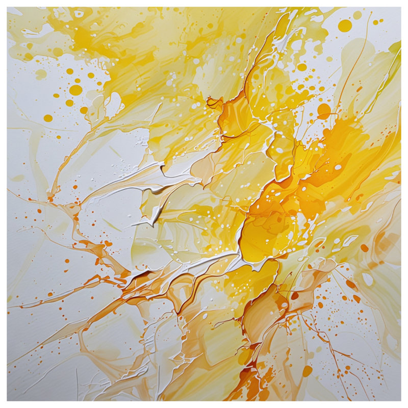 Housse de couette abstraite Yellow Splash Bedding, Lit simple