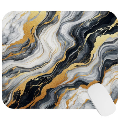 Abstract Geode Crystals Marble Agate Dream V Modern Gaming Cute Office Laptop Desk Pad Gift Mat Square Rectangle Non-Slip Mousepad