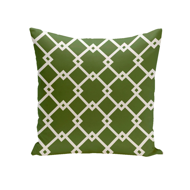 Holiday Brights Geometric Reversible Throw Pillow, 18" x 18", Mistletoe/White, Down Blend