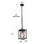 1 suspension DEL extérieure à 1 lumière, verre transparent noir brossé, culot E26, pour endroits humides (lot de 1)