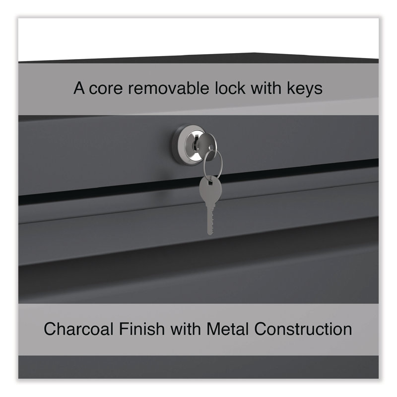 Charcoal 4-Drawer Lockable Lateral File Cabinet