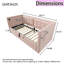 Lit de jour simple rembourré avec rangement hydraulique et chargement USB / Type-C - Canapé-lit à dossier capitonné avec lattes en bois-1031924043