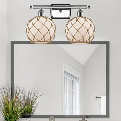 Éclairage pour salle de bain à intensité variable 2 lumières Arriola Farmhouse Rope
