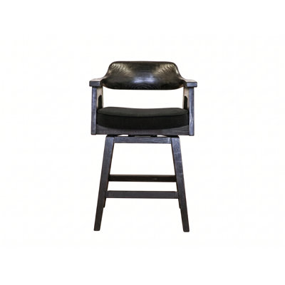 Upholstered Counter Stool with Solid Wood Frame