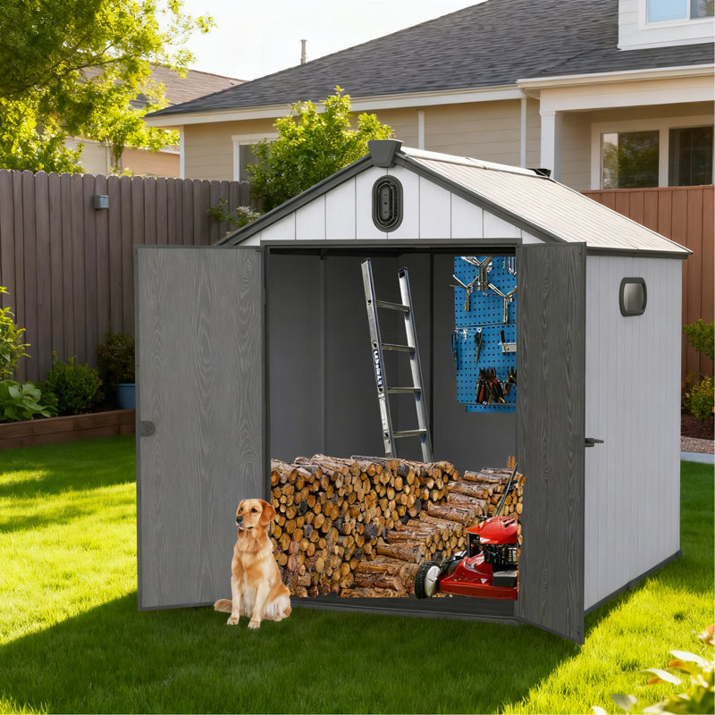 XWT012-1 Remise de rangement en plastique 6 * 8Ft pour grand jardin