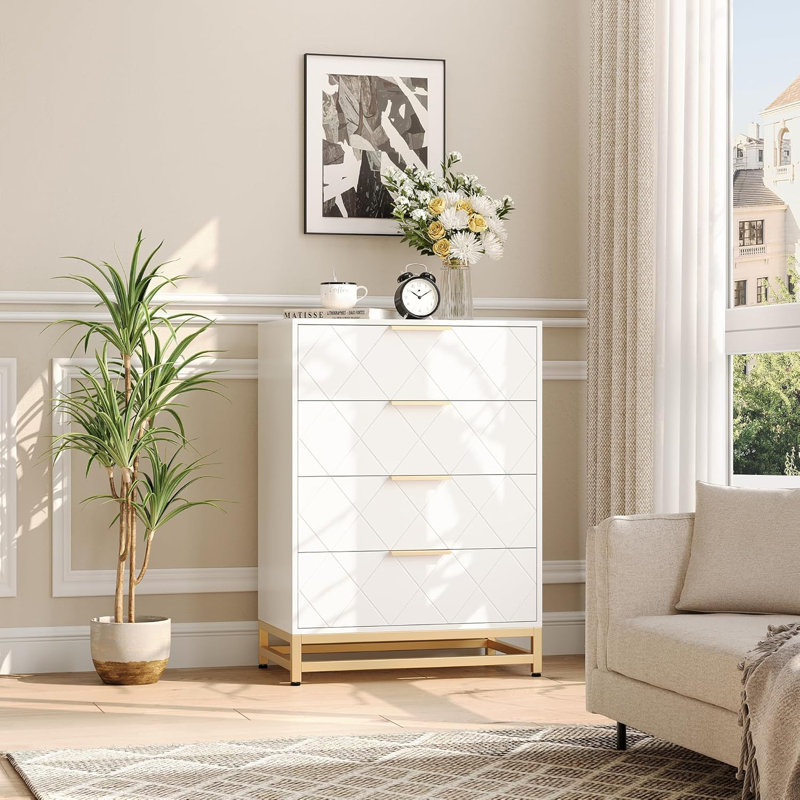 4 - Drawer Chest of Drawers, White