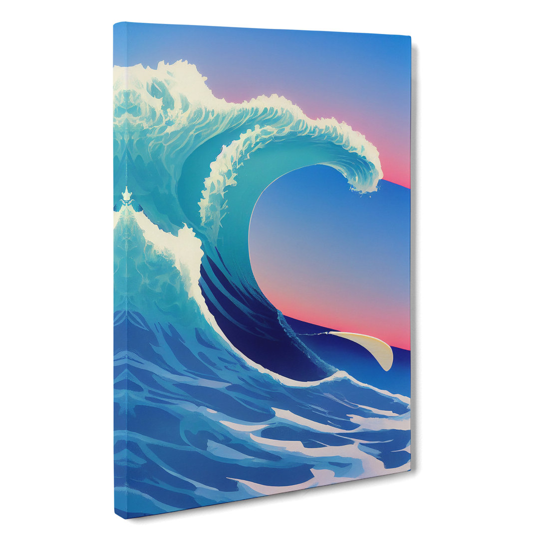 Ocean Wave At Sunset No.2 - Wrapped Canvas