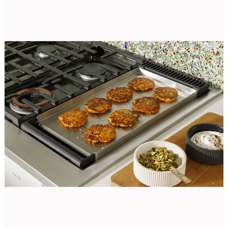 Café 48" Commercial-Style Gas Rangetop With 6 Burners And Griddle (Natural Gas), Matte White