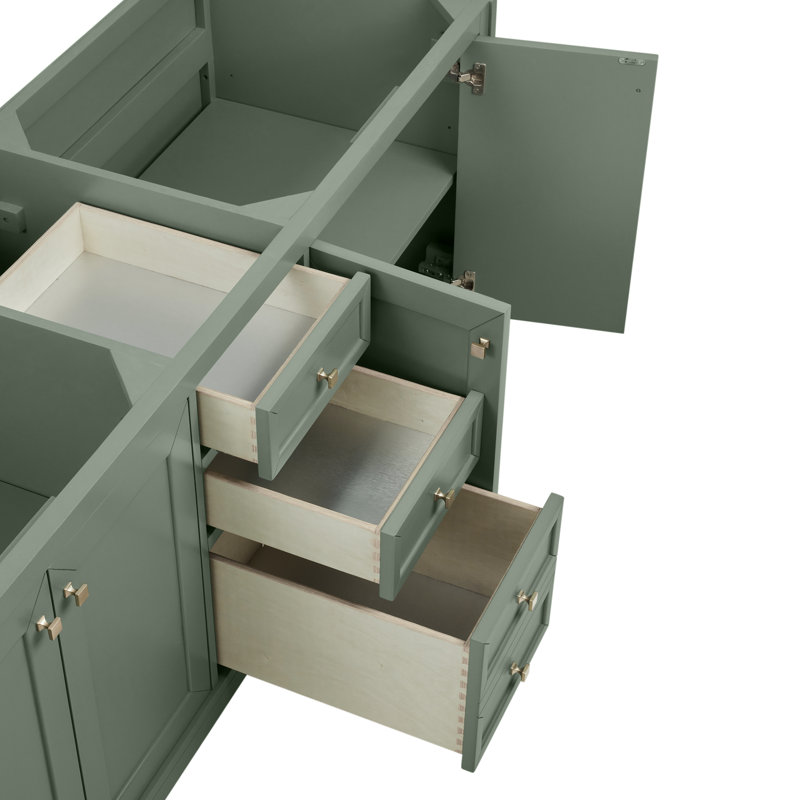 Chicago 72'' W Double Vanity, Smokey Celadon, Phantome Eclos, 8" Widespread