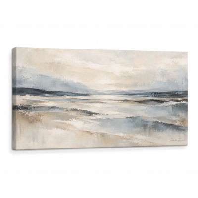 Slate Blue Horizon Panoramic Wrapped Canvas Wall Art