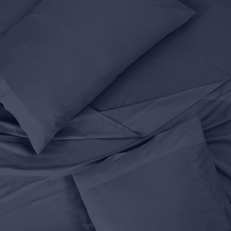 Ensemble de draps 100% coton à densité de tissage 300 fils Royale Linens - 4 draps - 1 housse, 1 drap plat et 2 taies d'oreiller - Ensemble de draps doux