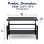 Table basse à plateau relevable en verre avec compartiment de rangement et tablettes ouvertes séparées, plateau de table relevable pour salon, bureau, noir