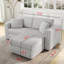 Canapé modulaire confortable pour deux personnes avec levage hydraulique et rangement caché