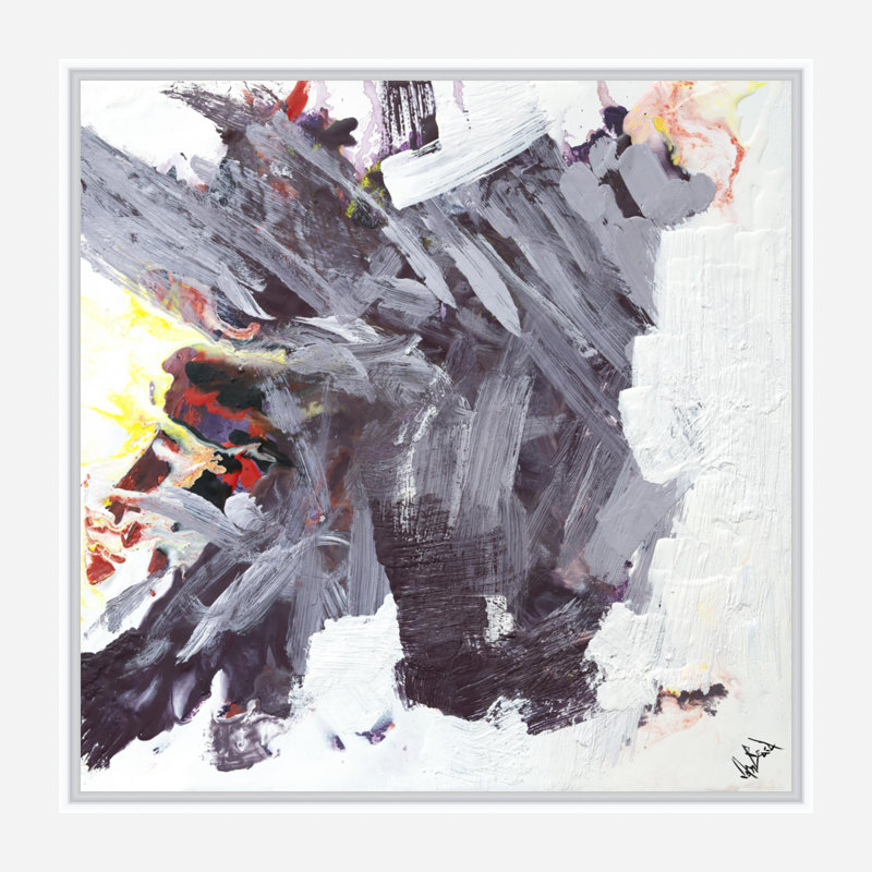 Abstract Print by John Beard, 13.5" H x 13.5" W x 1.75" D, White Framed Canvas